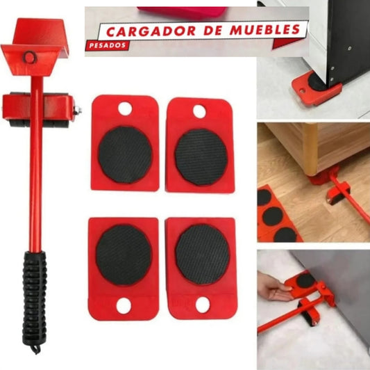 EasyLift™ Cargador De Muebles Pesados                           Kit 4 Ruedas + Palanca