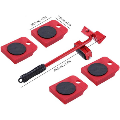 EasyLift™ Cargador De Muebles Pesados                           Kit 4 Ruedas + Palanca